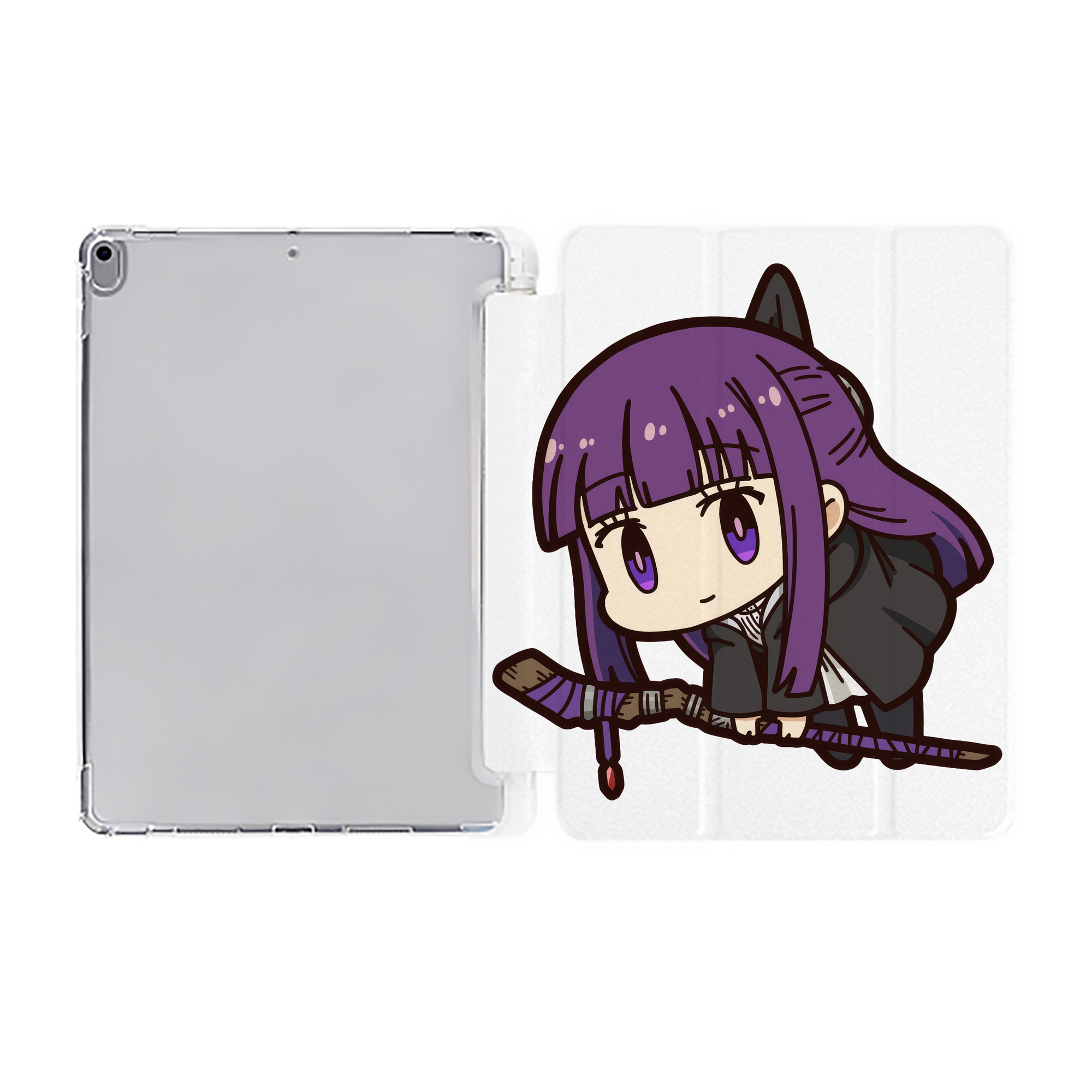 （画像用） 葬送のフリーレン Frieren IPad ケース ペン収納付き 三つ折りスタンド PUレザー×シリコン 対応機種9.5/10.5/10.9インチ